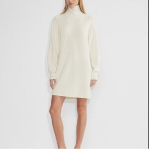 Aritzia Babaton Maclean Merino Wool Cream Knit Turtleneck Sweater dress size S